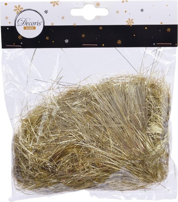 Decoris Lamettahaar Gestanst Goud - Kerstdecoratie - Engelenhaar Kerstboom - Kerstversiering binnen