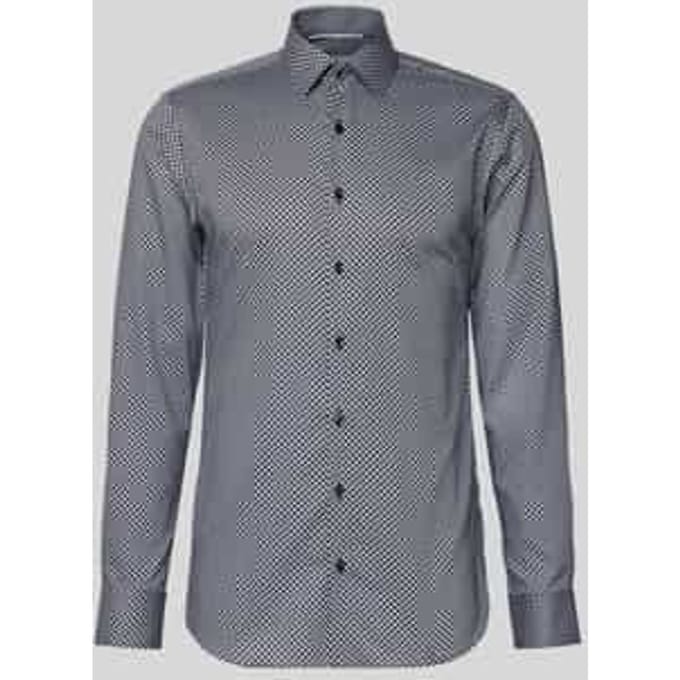 Slim fit zakelijk overhemd met kentkraag