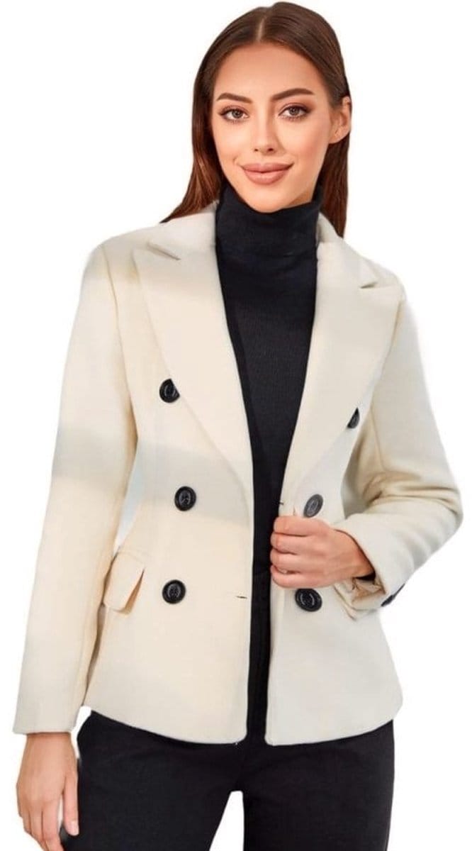 Versano Paris Dames Mantel Manteljas kort S - Creme