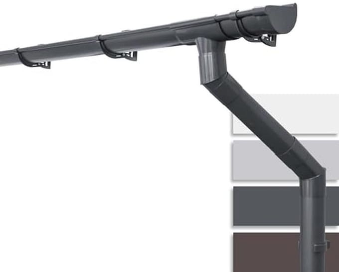 Dakgoot set halfrond 100mm 8m voor terras en carport