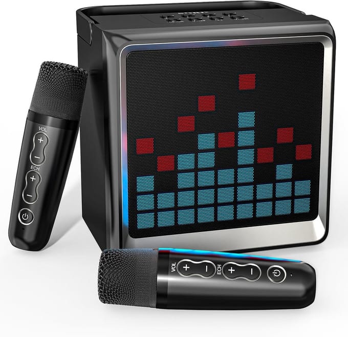 Karaokeset met Draadloze Microfoon - Bluetooth Speaker - Partybox - compact