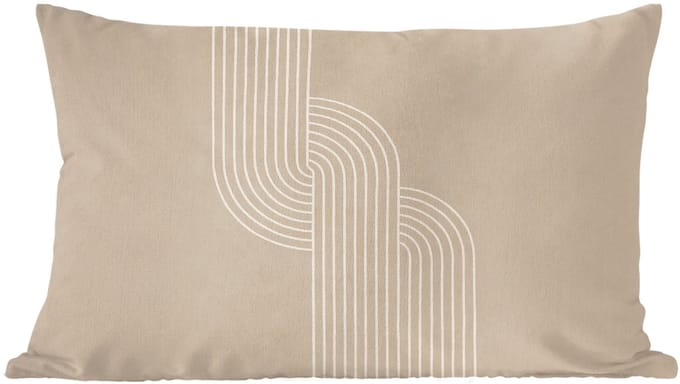 Sierkussens - Kussentjes Woonkamer - 60x40 cm - Parallelle lijnen - Lichte textuur - Beige