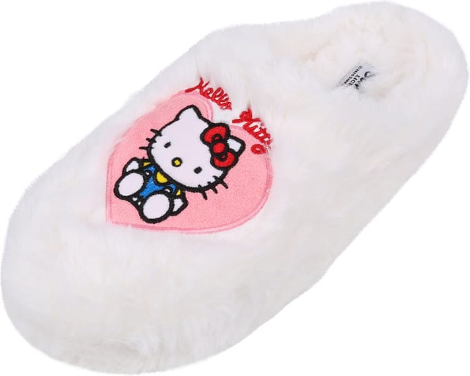 Hello Kitty Witte damespantoffels/thuisslippers, warm, zacht, antislip