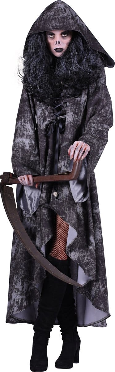 Halloween Cape De Dood - Grijs-Zwart - Dames