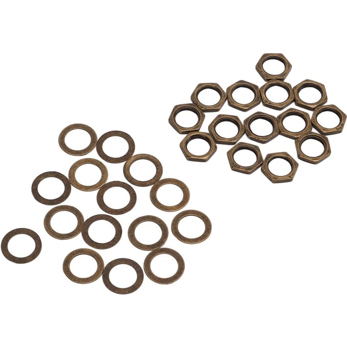 Moerring Kit Instrument Socket Connector Bevestigingsmiddelen voor Elektrische Gitaar Bas M9 Binnendraad Brons brown