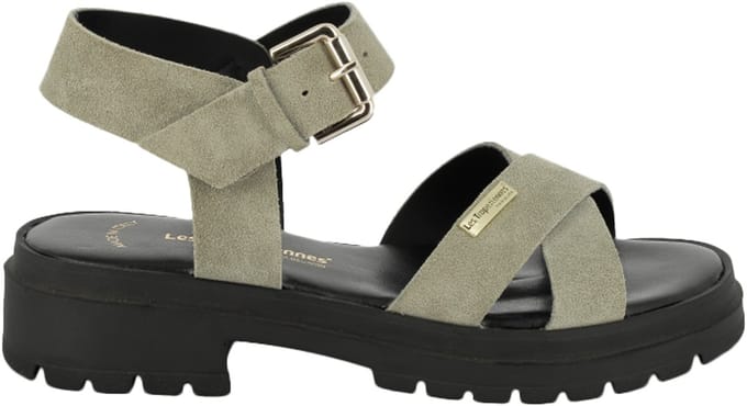 Tihasued platte leren sandalen