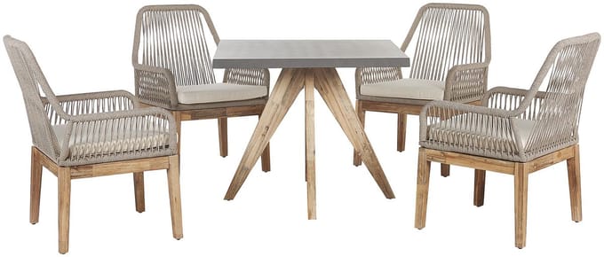 OLBIA - Tuinset voor 4 Vierkant - Beige - Vezelcement