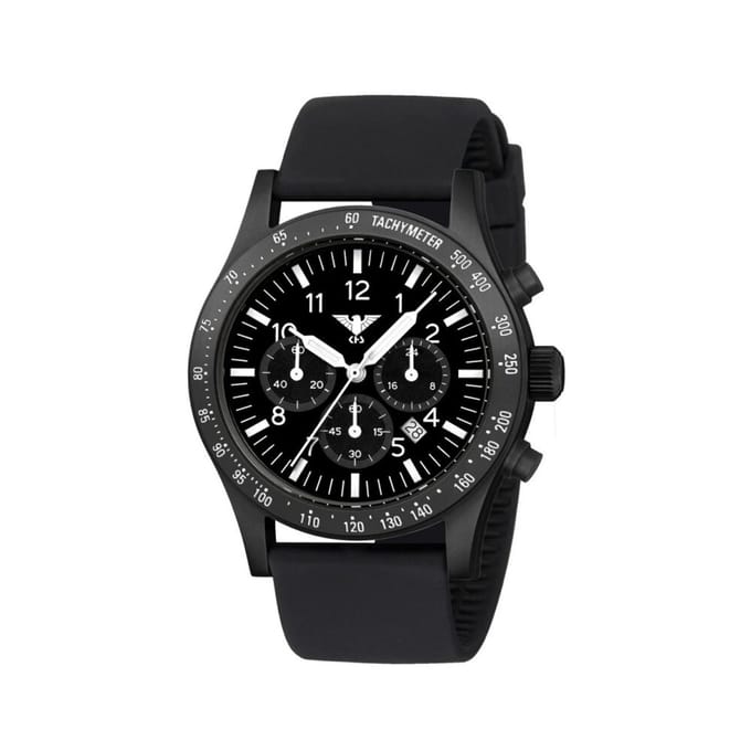 KHS - KHS.PLABSSC.SB - Polshorloge - Heren - Solar - PLATOON Black Steel Solar Chronograph