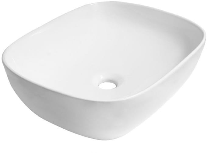 FugaFlow Efficiente Arredo Waskom opbouw - 50x40x15cm - zonder overloop - rechthoek - keramiek - glanzend wit