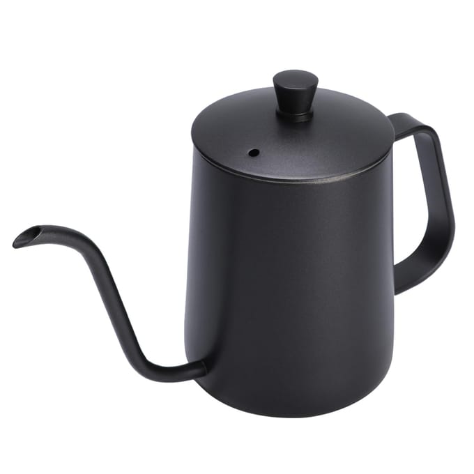 Bouilloire à col de cygne en acier inoxydable avec bec verseur long et étroit (350ml) black