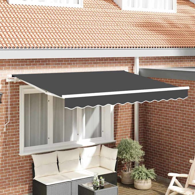 vidaXL - Uitschuifbare - luifel - Antraciet - 300 - x - 200 - cm - Stof