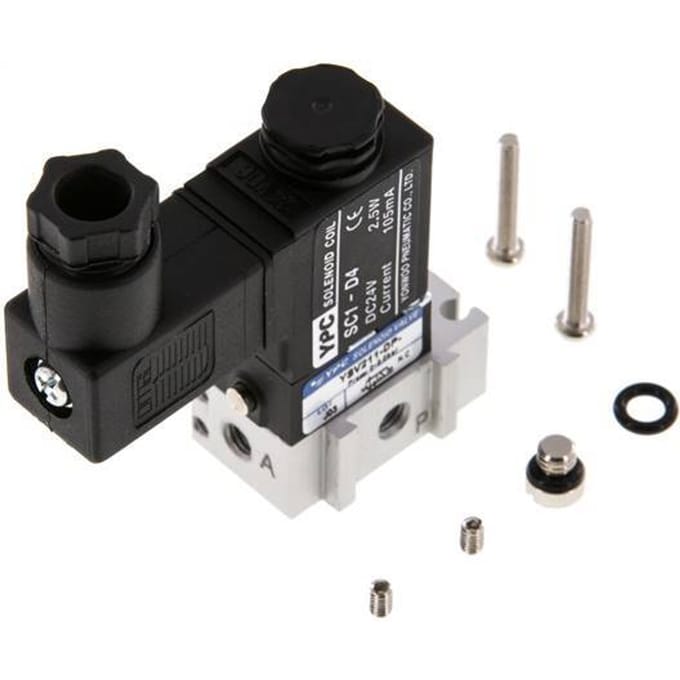 3/2 M5 NC Magneetventiel 12V DC 0-8bar/0-112psi YPC