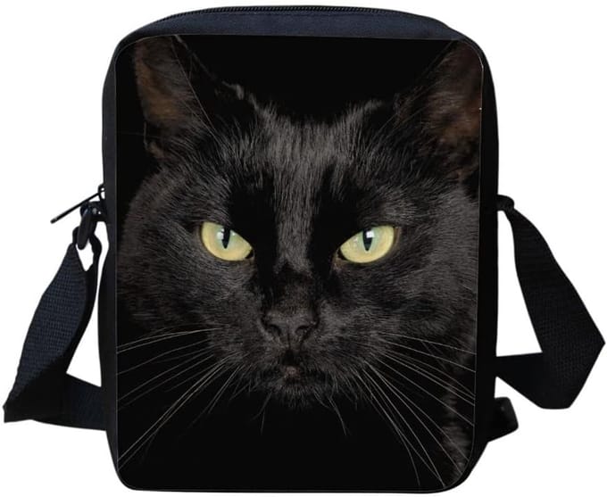 Dames Crossbody Tas met Verstelbare Band en Kattenprint