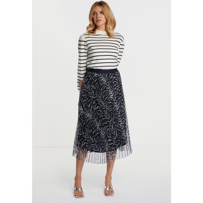 Rich & Royal Printed Tulle Skirt Midnight Blue Größe: 38 | Midiröcke Outlet | Damen | Blau