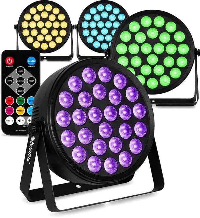 BeamZ set van 4 BCC260 LED PAR - PAR spot met 27x 6W LED’s - Blacklight met afstandsbediening