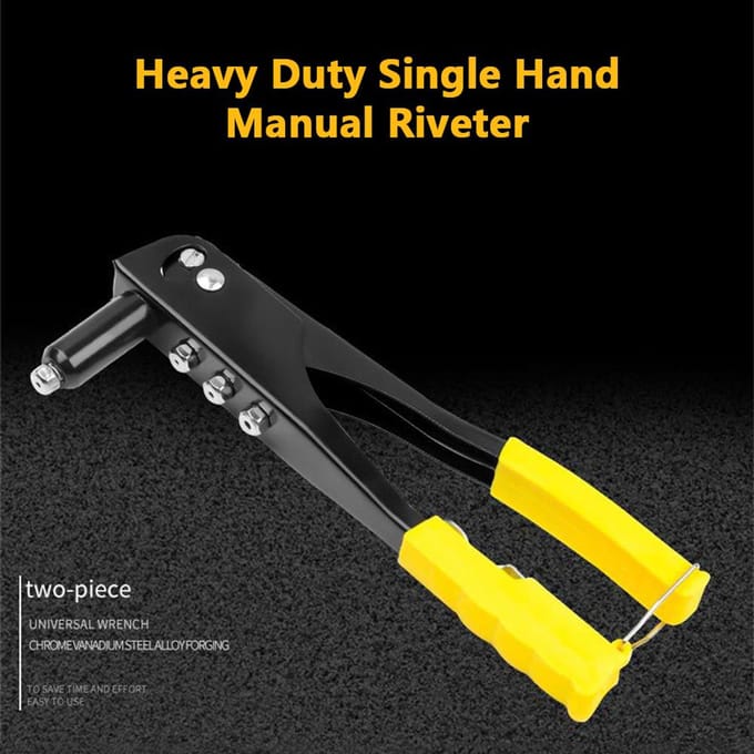 Popnagelpistool Kit Heavy Duty Eenhands Handmatig Popnagelapparaat met 4 Verwisselbare Koppen 3 32 Inch 1 8 Inhc 5 32 Inch 3 16 Inch black
