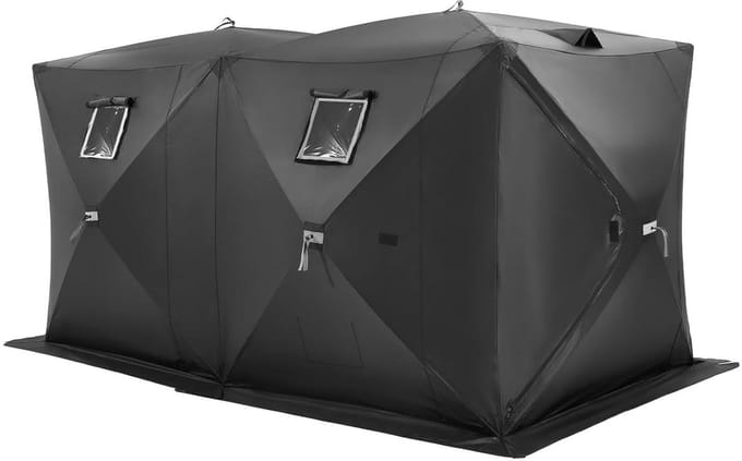 Draagbare IJstent - Vis Tipi - Winter Vissen - Waterdicht Oxford - 3.6x1.8x2m - Zwart