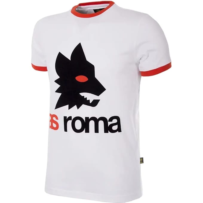 COPA - AS Roma Retro Logo T-Shirt - XS - Wit