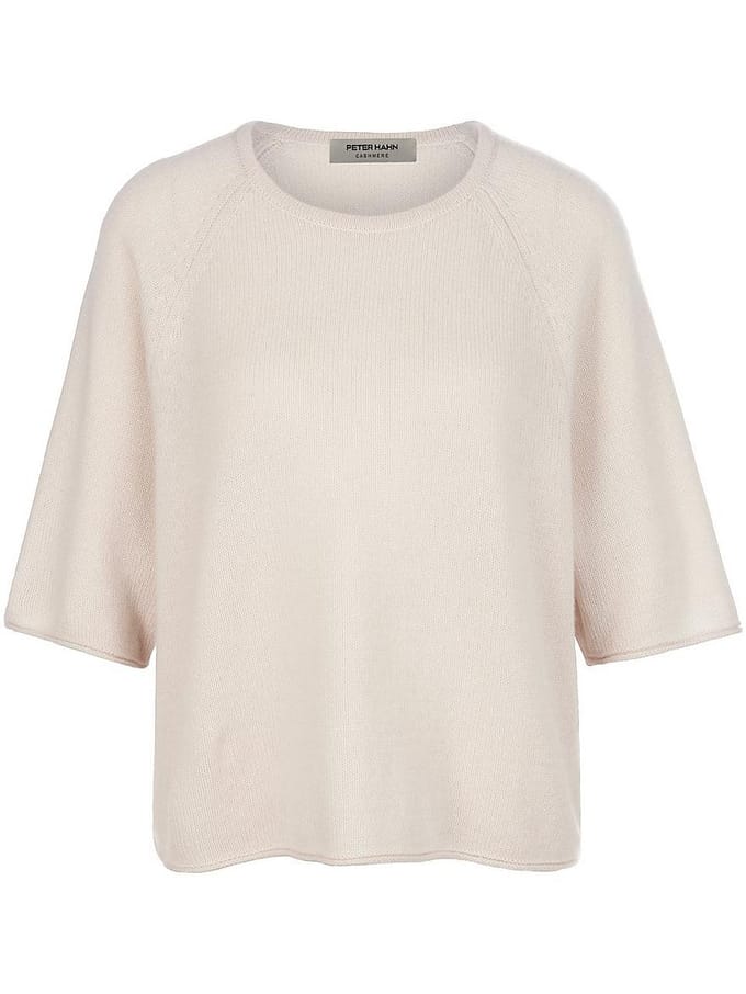 Trui ronde hals 100% kasjmier Van Peter Hahn beige