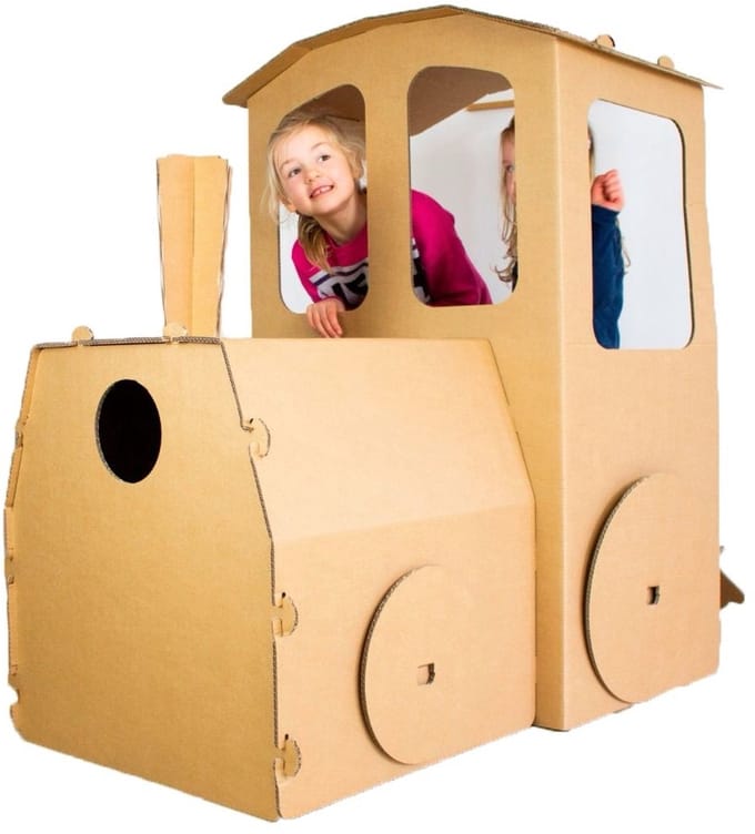 Kartonnen trein - 100 x 80 x 120 cm - Kartent