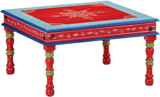 Handgeschilderde Salontafel van Massief Mangohout