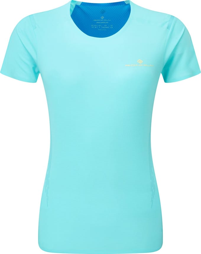 Ronhill | Dames Hardloop Shirt | Tech Race S/S Tee | Aquamint/El Blue | M
