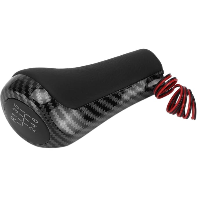 Auto 6-Traps Versnellingspookknop Koolstofvezelstijl met Verlichting Vervanging voor 1 Serie E81 E82 E87 E88 F20 black