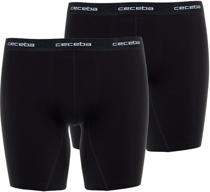 CECEBA New Classics - 2-pack Heren cyclist boxer - extra lange pijpen - Zwart