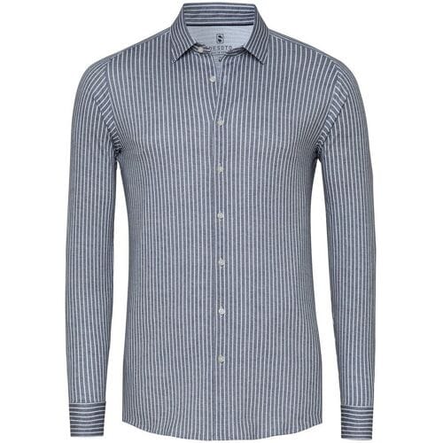 Desoto Overhemd Twill Stripe Pattern Casual Kent Zwart / male