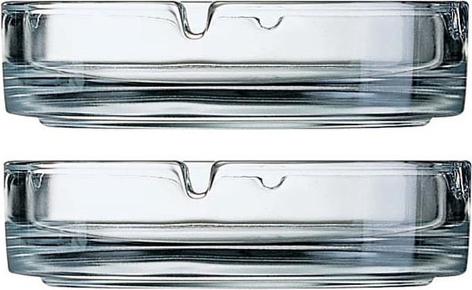 Arcoroc Asbak - 2x - D10,5 cm - transparant - glas - tafelasbak