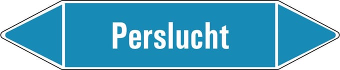 Perslucht leidingmarkering op vel 126 x 26 mm - 5 per vel