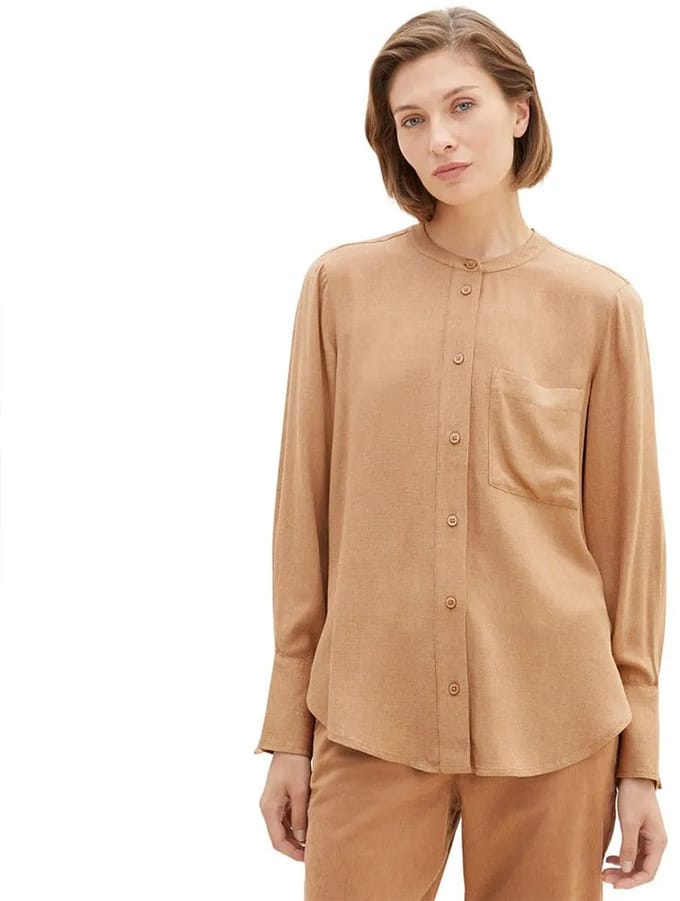 Tom Tailor 1037888 Melange Bloes Beige 38 Vrouw