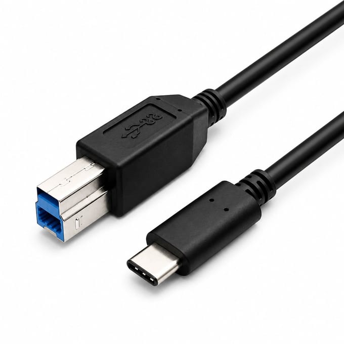 USB-C naar USB-B 3.0 Printerkabel – 2 Meter – Geschikt voor Printer & Externe Harde Schijf – Zwart