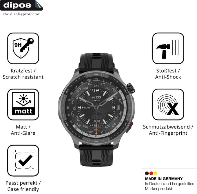 dipos – 2x Matte Pantserfolie geschikt voor Rollme G6 | 9H Screenprotector