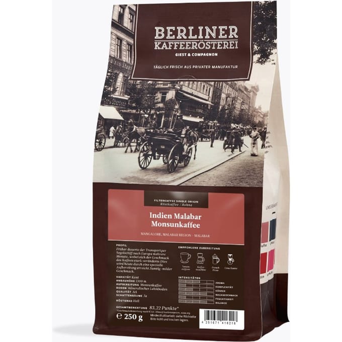 Berliner Kaffeerösterei India Malabar Monsoon koffie 250g