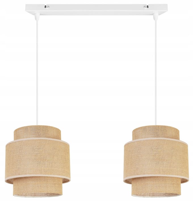 Boho Hanglamp Jute Beige Wit Metaal E27 - Stijlvolle Verlichting