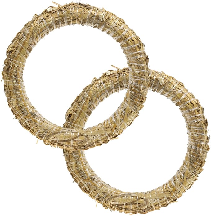 Strokrans blanco 30cm 2-delige set voor Adventdecoratie DIY deurkrans