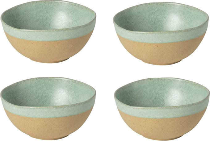 Costa Nova aardewerk kom 16 cm Arenito Cyaan aqua set van 4