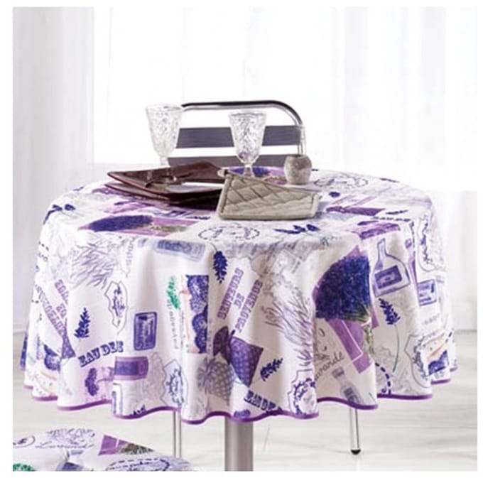 Provençaals vlekbestendig tafelkleed, 100% polyester lavandine