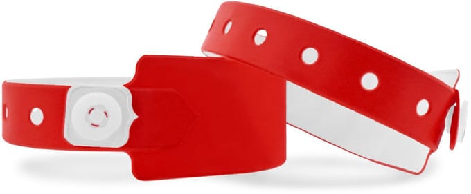 CombiCraft blanco vinyl polsbandjes rood 250 x 26 mm - 100 stuks