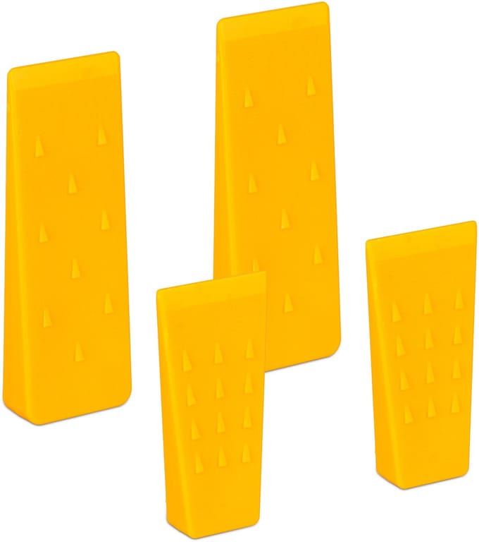 kloofwig - set van 4 - 14 en 21 cm - kunststof - splijtwig