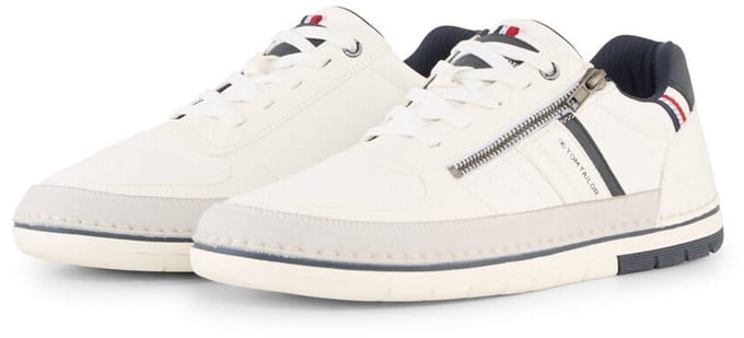 Tom Tailor - Sneakers van gestructureerd imitatieleer - Maat 40 - white