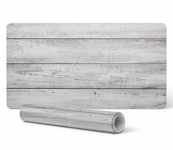 Gaming bureauonderlegger met retro houten plankenprint, 100x50 cm