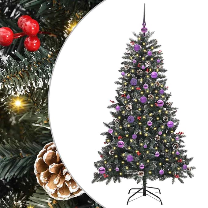 vidaXL - Kunstkerstboom - Groen - 150 - cm - PVC - en - Plastic - en - Staal