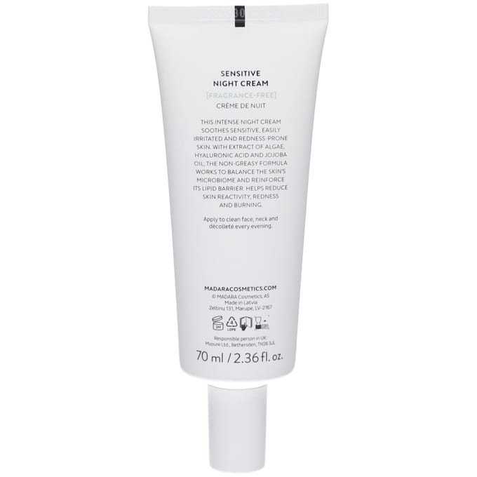 MÁDARA Verzorging Sensitive Night Cream Nachtcrème Dames 70 ml