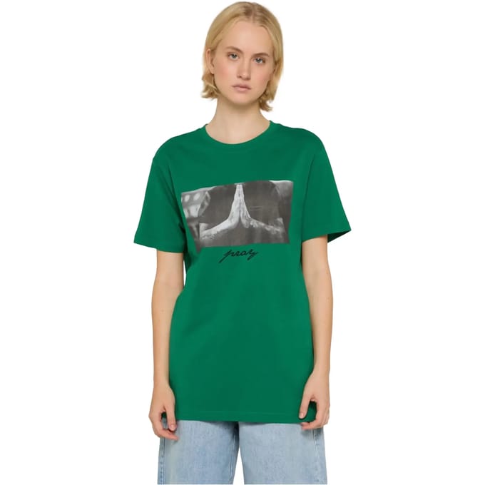 Mister Tee - Pray Dames Tshirt - S - Donkergroen