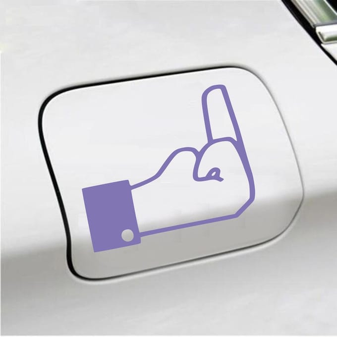 Bumpersticker - FB Middelvinger - 10 X 13 - Paars