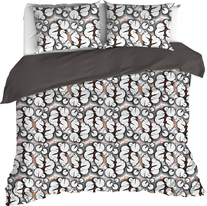 De Witte Lietaer Dekbedovertrek Lilypad, Black - 200 x 200/220 - Katoen Percal
