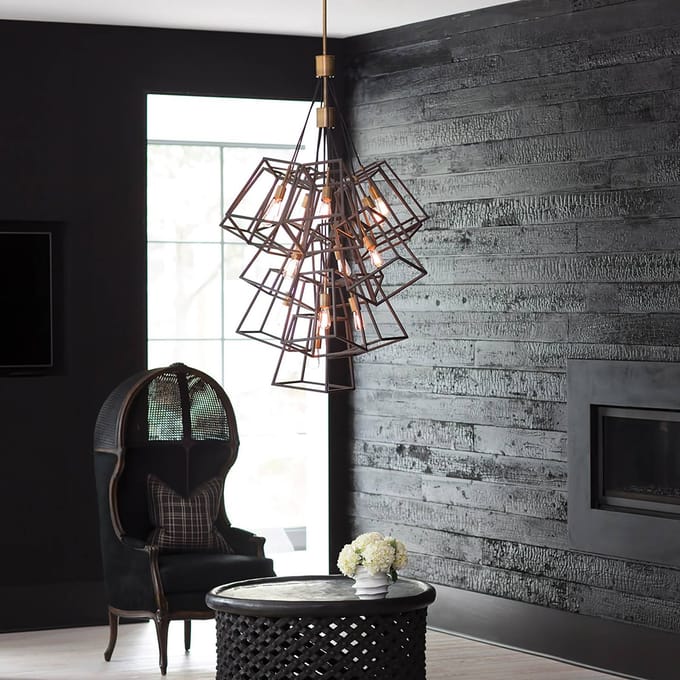 Bohemian Kroonluchter - Steady Lighting - Metaal - Bohemian - E27 - L: Cm - Voor Binnen - Woonkamer - Eetkamer - Brons