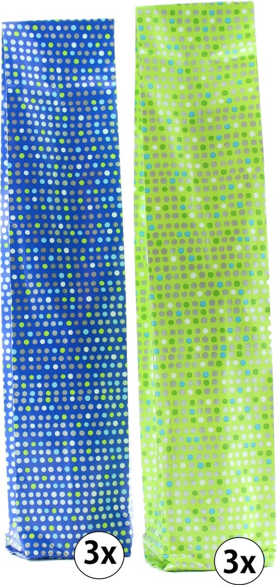 Wijnfles zak drankzakken 9 x 7 x 46 cm - 6 stuks